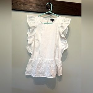 Who what wear, eyelet ruffle sleeve top